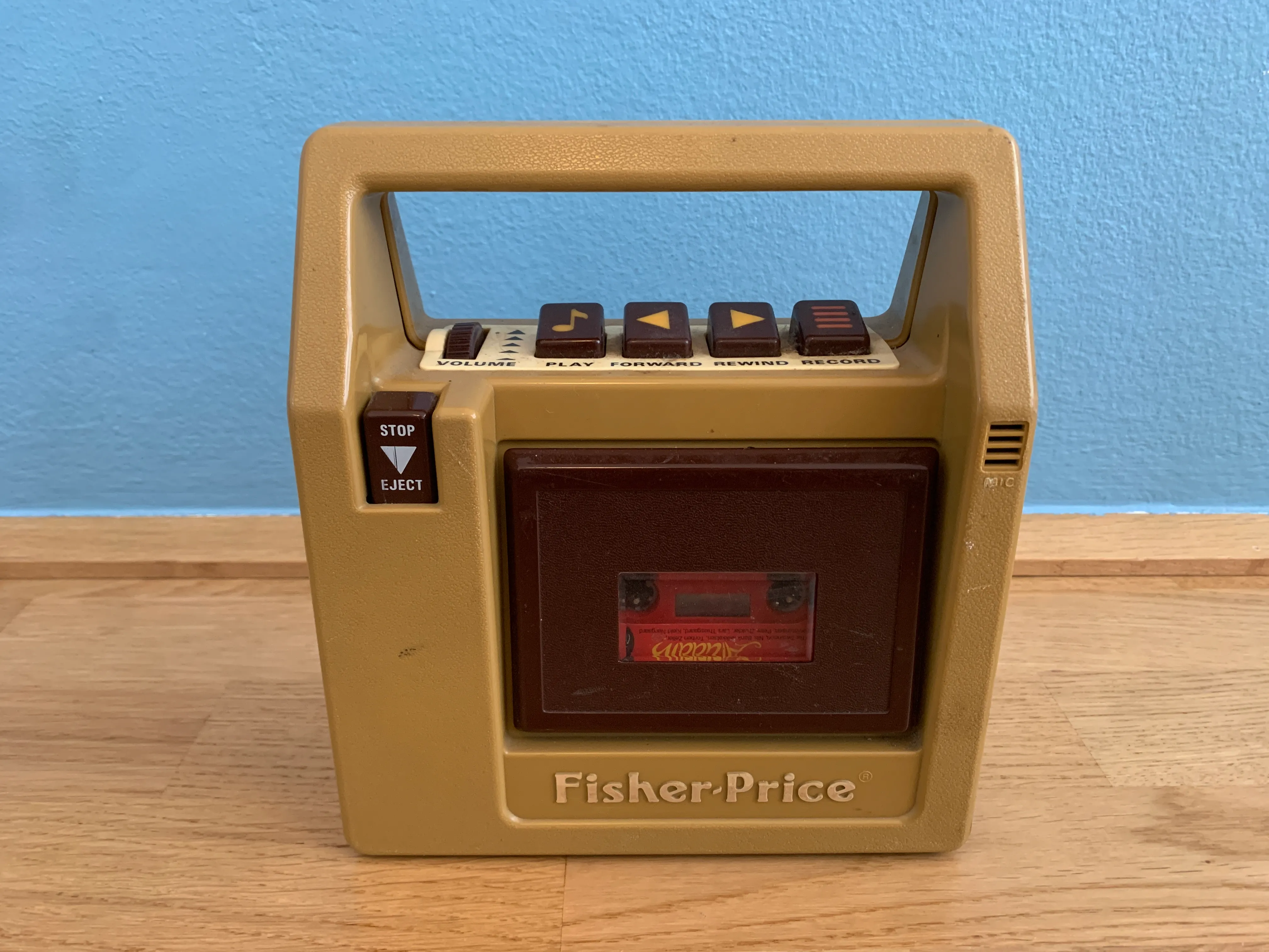Fisher Price tape recorder from the 80's. It still works.